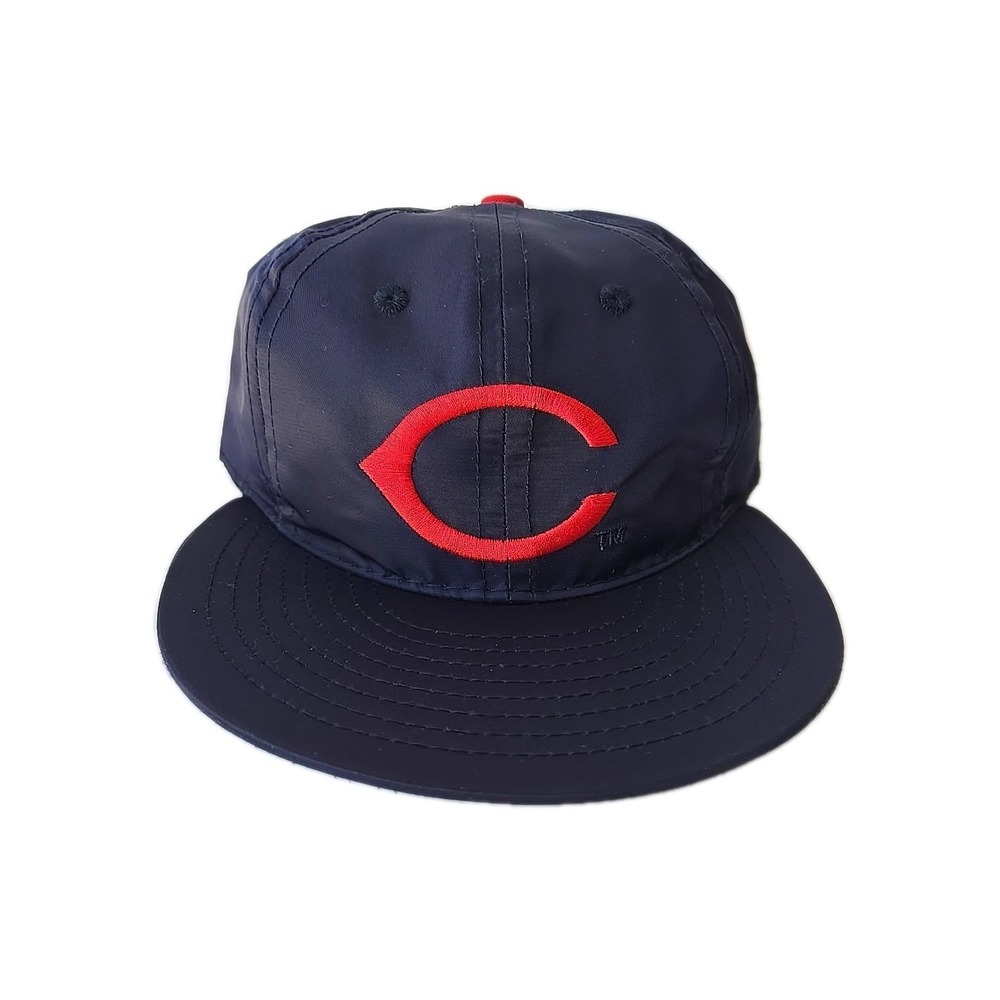 Ebbets Field Flannels x '47 Cincinnati Reds Hat Satin  7 1/8 7.125 Fitted Vtg